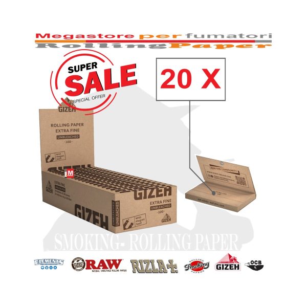 master-104 Gizeh Extra Fine Brown Regular Zigarettenpapier – Packung mit 20 Heftchen