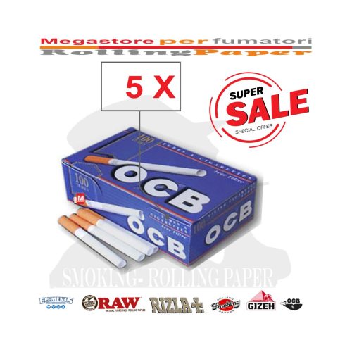 Tubetti per sigarette OCB Regular con filtro – 5 scatole da 100 tubetti