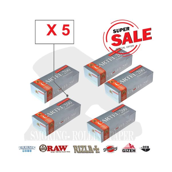 master-127 Tubetti per sigarette Cartel Carbon White Regular – Confezione da 200 tubetti