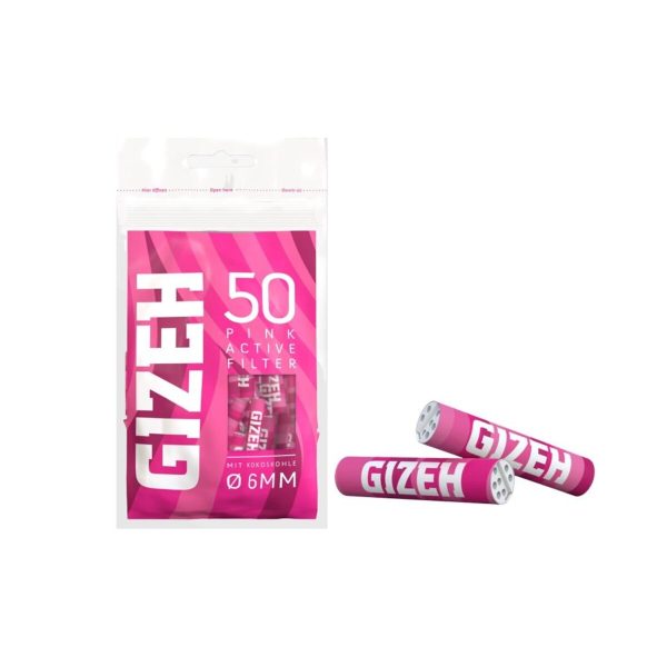 Gizeh Pink Extra Slim 6 mm Aktivkohlefilter – 50 Filter