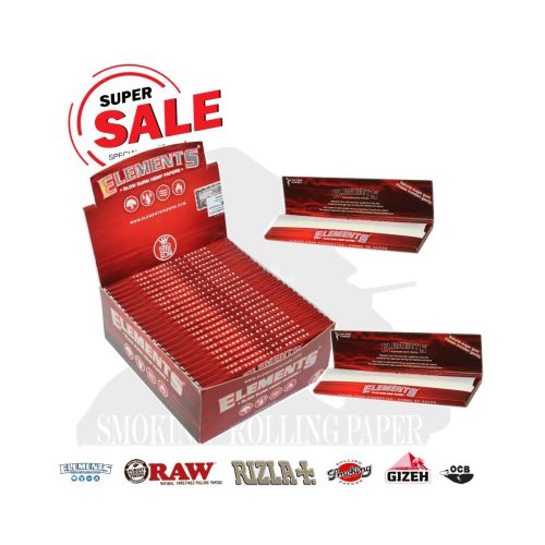 Cartine Elements Red King Size Slim – Confezione da 50 libretti