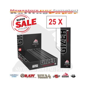 Cartine Gizeh Extra Fine Black King Size Slim – Confezione da 25 libretti