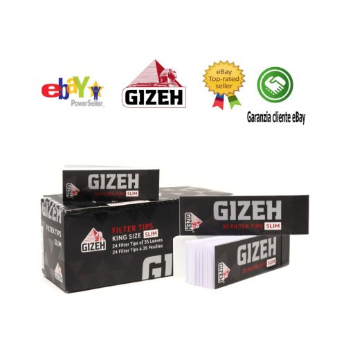 Filtri in cartoncino Gizeh Black Slim perforati – 24 blocchetti
