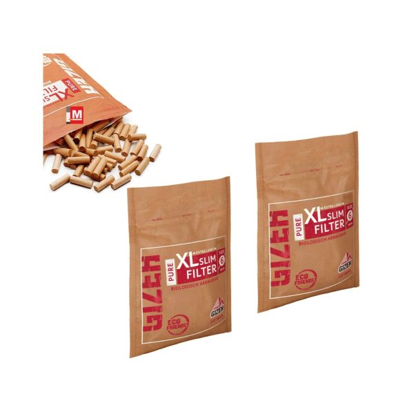 master-193 Gizeh Pure XL Slim 6 mm biologisch abbaubare Zigarettenfilter – 120 Filter
