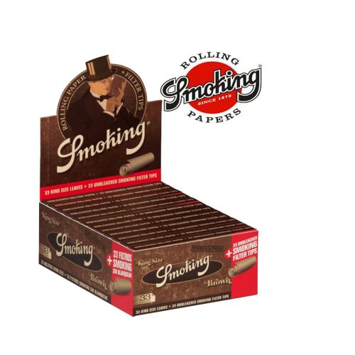 Cartine Smoking Brown King Size con filtri in cartoncino – Confezione da 24 libretti
