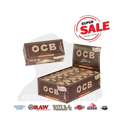 master-216 Cartine a rotolo OCB Virgin Brown Extra Fine Rolls Slim – 24 rotoli