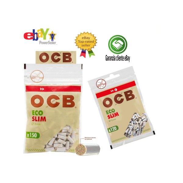 master-239 OCB ECO Slim 6 mm biologisch abbaubare Zigarettenfilter – 20 Beutel à 120 Filter
