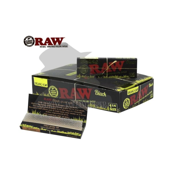 master-264 RAW Organic Black Medium 1¼ Zigarettenpapier – Packung mit 24 Heftchen