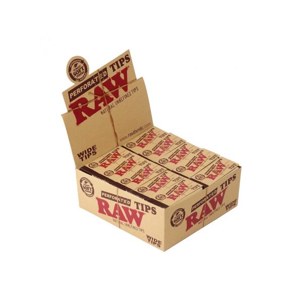RAW Wide King Size perforierte Filtertips aus Karton – 50 Tip-Heftchen