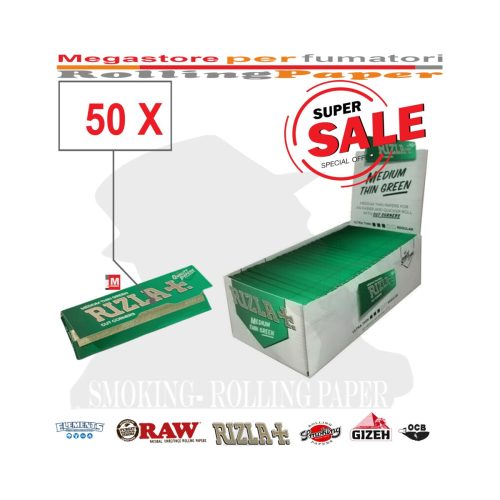 Cartine Rizla Green Corte Regular – Confezione da 50 libretti