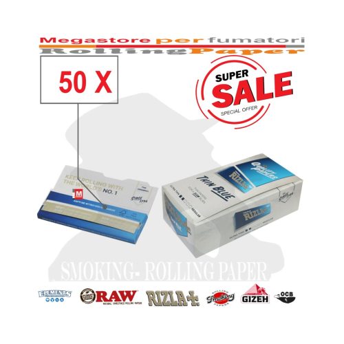 Cartine Rizla Blue Corte Regular – Confezione da 50 libretti