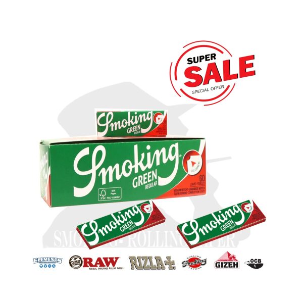 master-327 Smoking Green Regular Zigarettenpapier – Packung mit 50 Heftchen