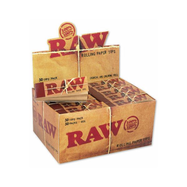 RAW Original Slim unperforierte Filtertips aus Karton – 50 Tip-Heftchen
