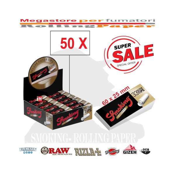 Smoking Deluxe King Size perforierte Filtertips aus Karton – 50 Tip-Heftchen