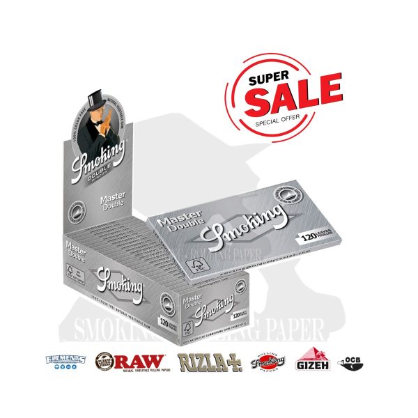 master-338 Smoking Master Double Silver Regular Size Rolling Papers – Pack of 25 Booklets