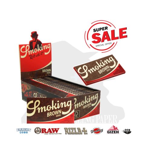 Cartine Smoking Brown Double Regular 69 × 37 mm non sbiancate – 25 libretti da 120 fogli