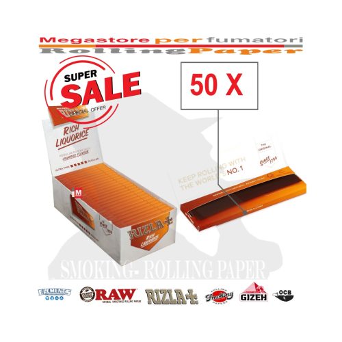 master-381 Cartine Rizla Liquorice Corte Regular – Confezione da 50 libretti