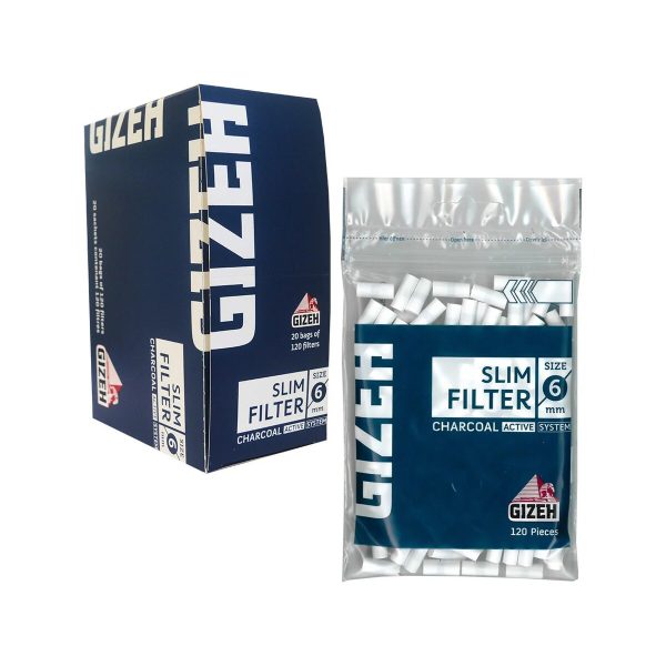 Gizeh Slim 6 mm Aktivkohlefilter – 120 Filter