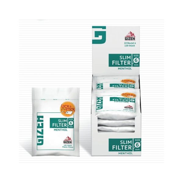 Filtri Gizeh Menthol Slim 6 mm – 120 filtri