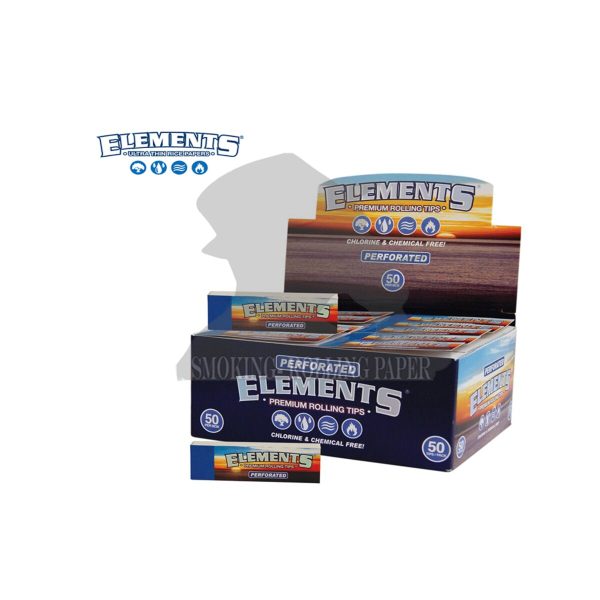 Elements Wide Slim perforierte Filtertips aus Karton – 50 Tip-Heftchen