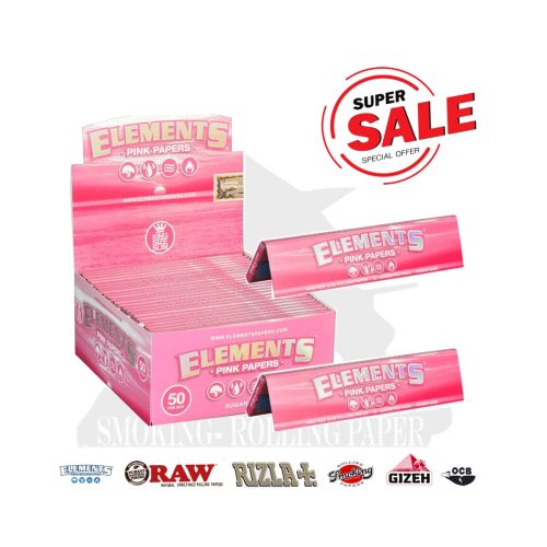 Cartine Elements Pink King Size Slim – Confezione da 50 libretti