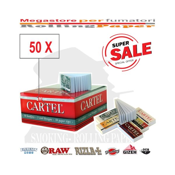 Cartel King Size perforierte Filtertips aus Karton – 50 Tip-Heftchen